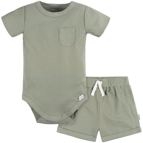 Gerber Unisex Baby Bodysuit and Short Set