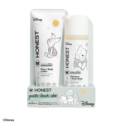 Honest 2-in-1 Cleansing Shampoo + Body Wash and Face + Body Lotion Bundle + Disney Design | Dermatologist Tested | Sensitive Skin