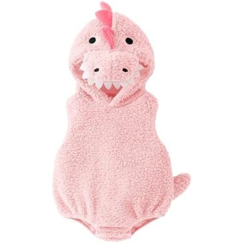 Baby Boy Girl Dinosaur Costume Cute Sleeveless Romper with Hat Newborn Infant Halloween Cosplay Clothes