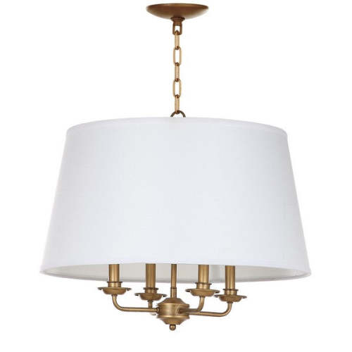 Kimball Pendant Light - Adjustable 22" Gold & Off-White Cotton Shade for Elegant Home Décor