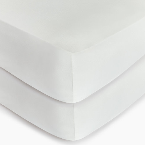 Soundly Percale Organic Crib Sheet Bundle - White