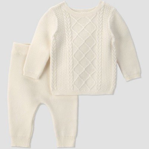 Carter's Just One You® Baby Boys' Cableknit Sweater and Pants Set - Ivory 3M