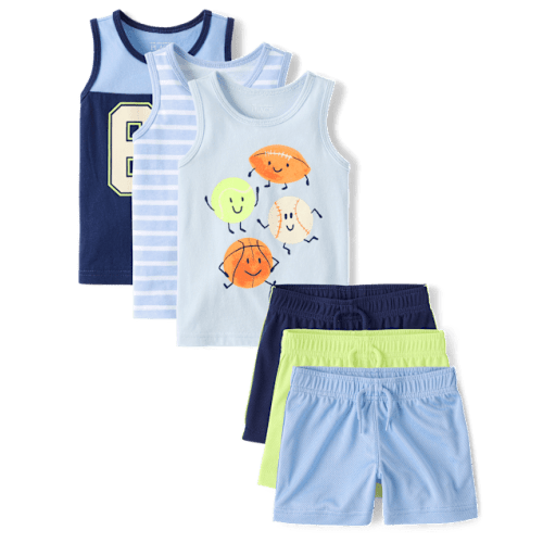 Baby And Toddler Boys Sports 6-Piece Outfit Set - Multi