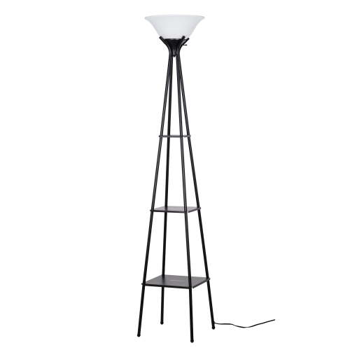 Mainstays Metal Etagere Floor Lamp Charcoal Finish