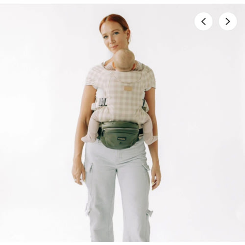 Tush baby 2-in-1 Convertible Carrier- Olive Green & Gingham