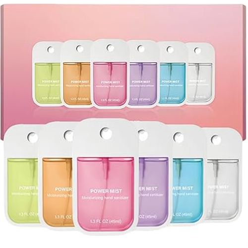 6 Pcs Hand Sanitizer Spray, Portable Power Mist Hydrating Hand Sanitizers Spray for Adults and Kids, 7.8 FL. OZ. Travel Size, 5 Scents