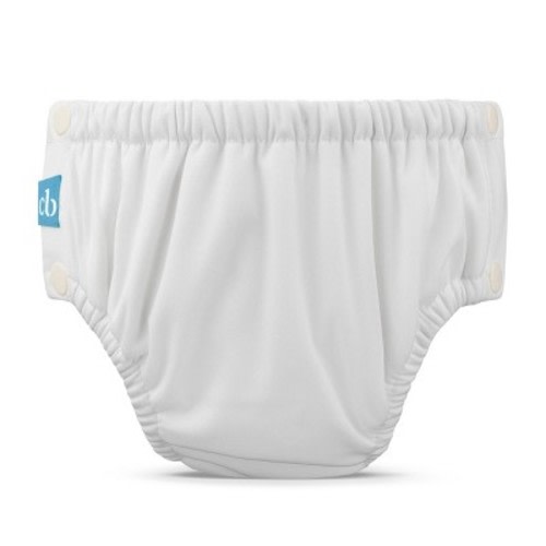 Charlie Banana Reusable Swim Diaper Snaps - S - White