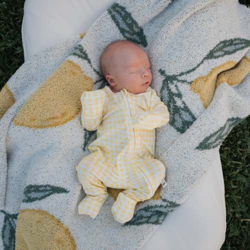 bamboo zip pajamas - citron