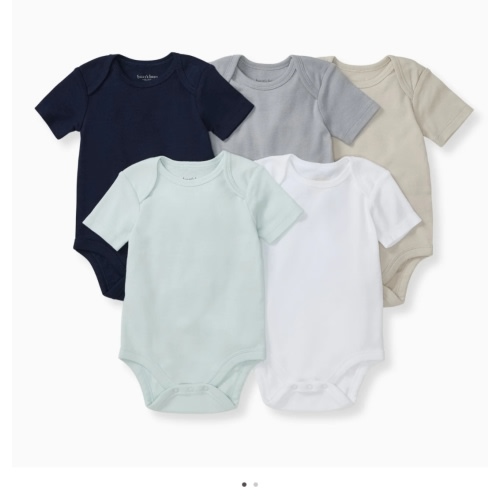 Solid Organic Cotton Short Sleeve Baby Bodysuits 5 Pack - Midnight – Burt's Bees Baby