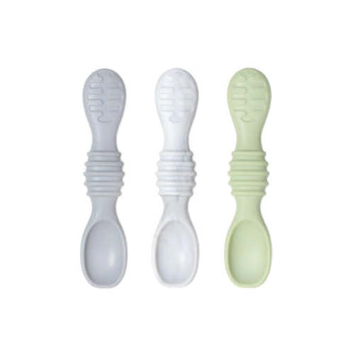 2 in 1 Silicone Baby Spoons For Self-Feeding 3 mos & up | Bumkins Baby
