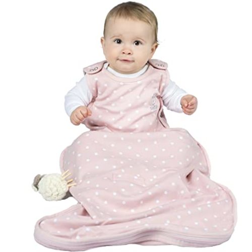 Woolino Merino Wool & Organic Cotton Baby Sleep Sack 2-24 Months – Ultimate 4-Season Baby Sleeping Bag, Universal Size Wearable Blanket, 2-Way Zipper & Adjustable Fit, Year-Round Use - Rose