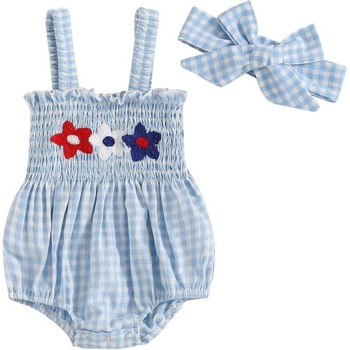 FOMOYUU Infant Newborn Baby Girl Ruffle Sleeveless Romper Summer Clothes Outfit with Cute Floral Print Jumpsuit