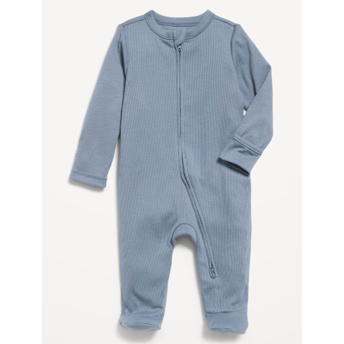 Textured Ribbed 2-Way-Zip Sleep & Play Footed One-Piece for Baby