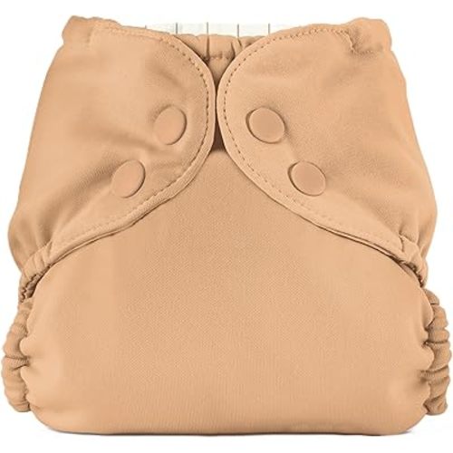 Esembly Cloth Diaper Cover - Reusable Swim Diaper, Waterproof, Breathable - Adjustable Outer Layer Over Absorbent Inner for Blowout Protection - Sepia, Size 2 (18-35lbs)
