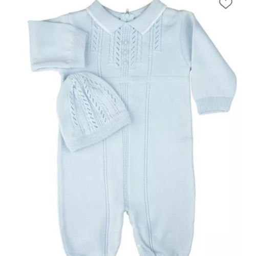 Boys' Collar Knit Longall with Hat - Baby