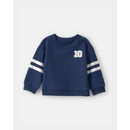 Baby Boy Varsity French Terry Pullover Sweatshirt - Navy Blue | Carter's