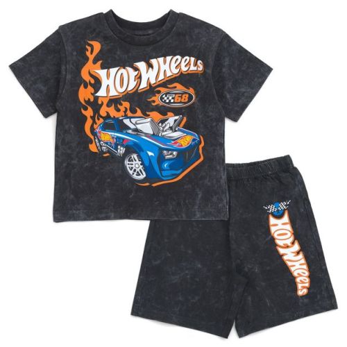 Hot Wheels Toddler Boys T-Shirt and Shorts Outfit Set Charcoal Gray 2T