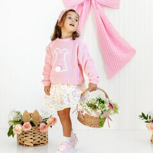 Easter Bunny Knit Sweater, Pink - Sweet Wink | Maisonette