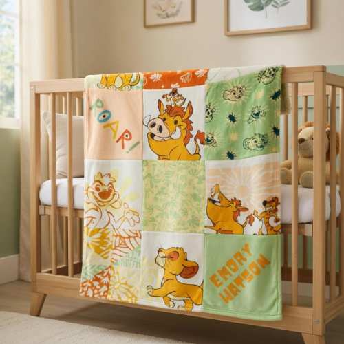 The Lion King Simba Blanket Personalised Baby Blanket, Disney Simba Pumbaa Timon Fleece Blanket, Custom Kids Name Blanket,Lion Nursery Decor