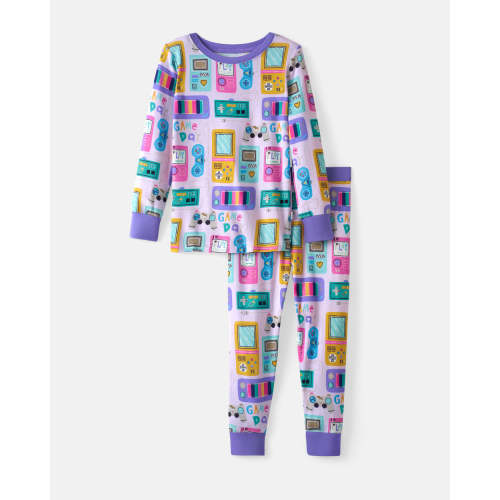 Purple Game On Two-Piece Pajama Set | Little Sleepies