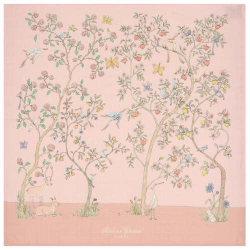 Atelier Choux In Bloom Pink Baby Girls Swaddle Carré Blanket | Junior Couture USA