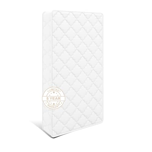 Moonlightfamily 5x52x27.5 Crib & Toddler Mattress, Medium Firm with High Density Foam, Edge Reinforced, Odorless and Steady, Certipur-us, Fits Standard Full Size Baby Crib & Toddler Bed, Pure White