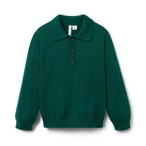 Boy Evergreen Forest The Polo Sweater by Janie and Jack