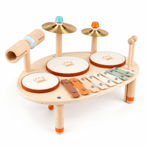 Joyreal 9-in-1 Drum Set Wooden Musical Toys for Toddlers | Xylophone & Percussion