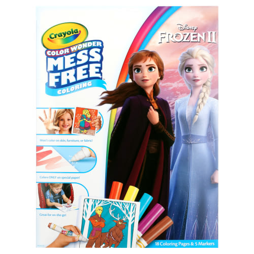 Crayola Color Wonder Mess Free Frozen 2, Mess Free Coloring, 18 Pgs, Beginner Unisex Child
