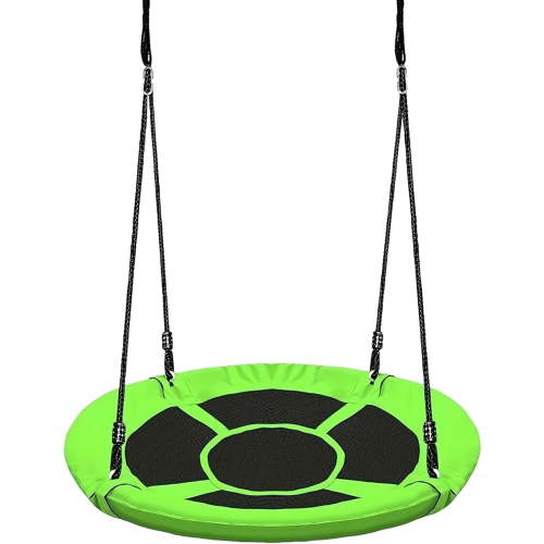 38 Inch Saucer Tree Swing for Kids - Outdoor Round Swing with Adjustable Straps 200LBS Weight Capacity, Green