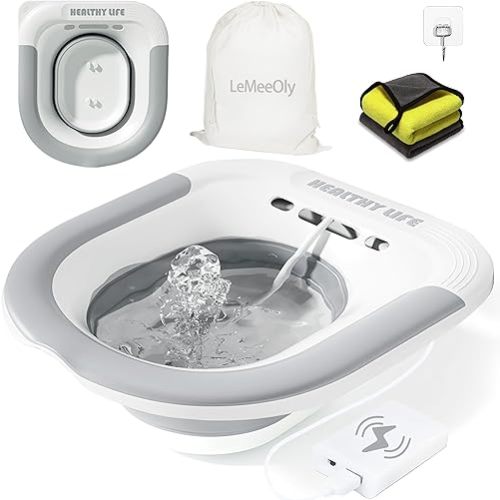 Sitz Bath, Unisex Sitz Bath for Toilet, Electric Sitz Bath for Hemorrhoids, Sitz Bath Soak Tub, Sitz Bath Postpartum Care, Home Use Portable for Easy Storage