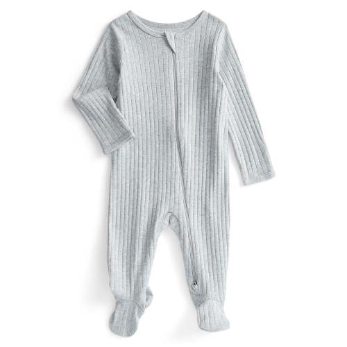 Wonder Nation Baby Boys or Girls Zip Front Footed Pajamas, Sizes Preemieie-6/9 Months