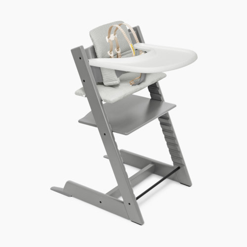 Stokke Tripp Trapp High Chair Complete - Storm Grey/Nordic Cushion/White Tray