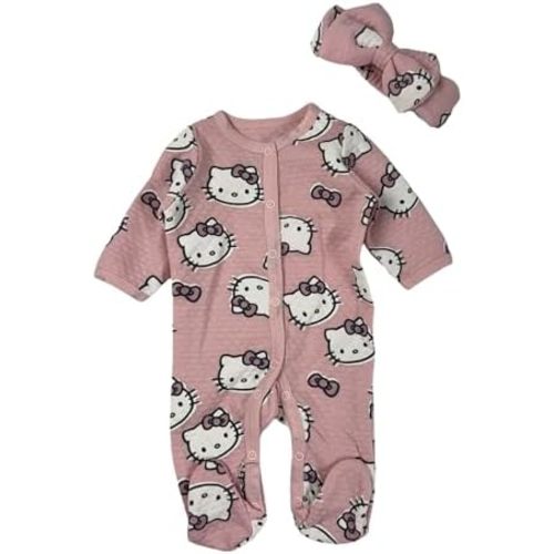 Hello Kitty Baby Girls' Footies Newborn Snap Buttons Onesie Romper