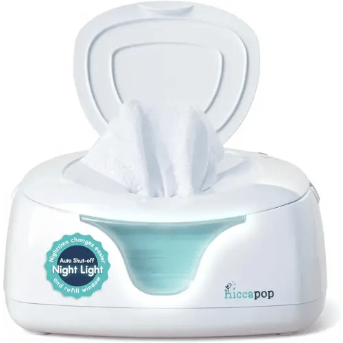 Hiccapop Baby Wipe Warmer and Baby Wet Wipes Dispenser | Baby Wipes Warmer for Babies | Diaper Wipe Warmer with Changing Light, White