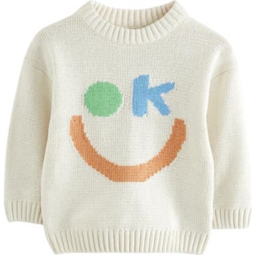 Kids' OK Smile Crewneck Sweater, 12-18M