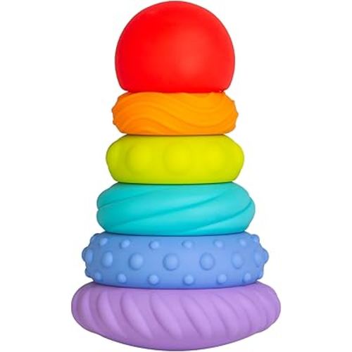 Ubbi Baby Teether Totter, Multi-Textured Food-Grade Silicone Teething Toy, 6 Piece Set, Early Development Toy