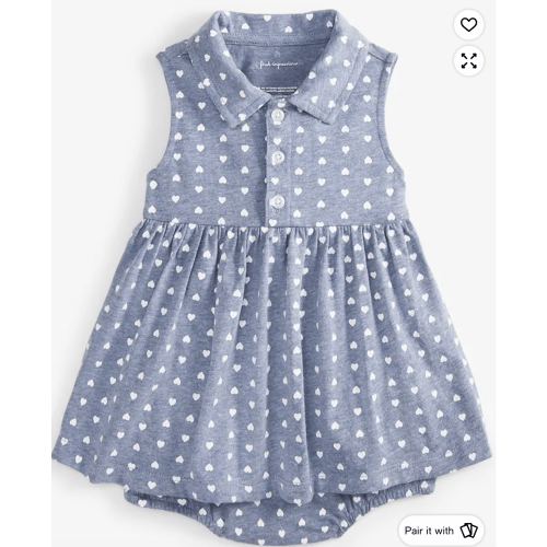 First Impressions - Baby Girls Heart-Print Skirted Sunsuit