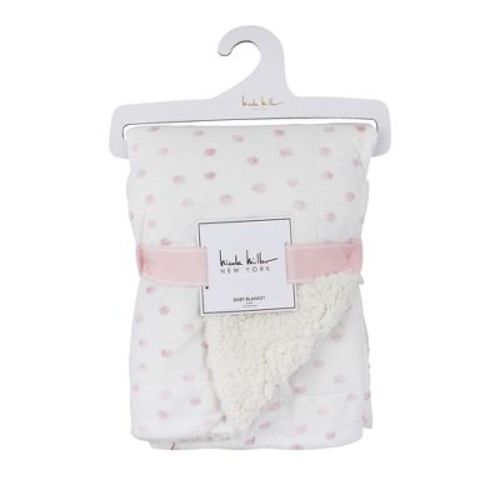 Nicole Miller Printed Mink/Faux Shearling Backing Kids' Throw Blanket - Golden