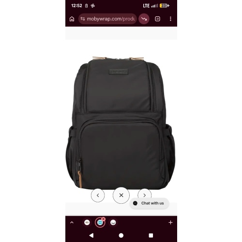 Moby Machine Washable Diaper Backpack - Black