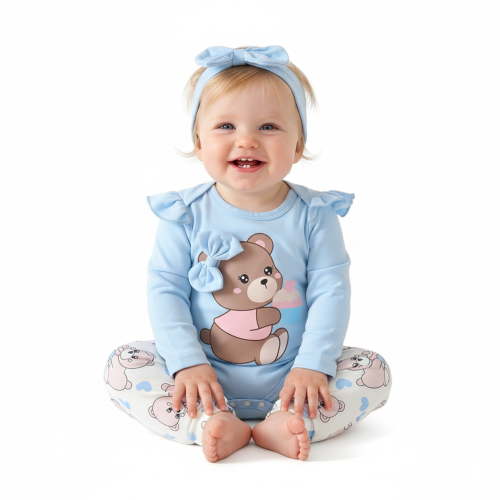 Kuleyang 3PCS Cute Baby Girls' clothing Long Sleeve Ruffle Romper Floral Pants Headband Fall Winter Warm Newborn Infant Bodysuits Outfits Sets 0-3 Months