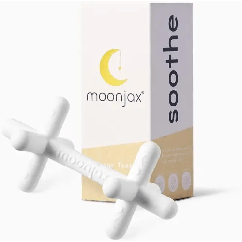 Moonlight Silicone Teethers for Babies, Baby Teether for Infants, Toddlers, Newborns, Dishwasher and Freezer-Safe Teething Toy, White - Moonjax