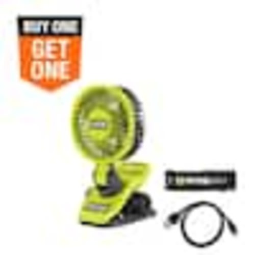 RYOBI USB Lithium Clamp Fan Kit with 2.0 Ah USB Lithium Battery and Charging Cable FVF51K