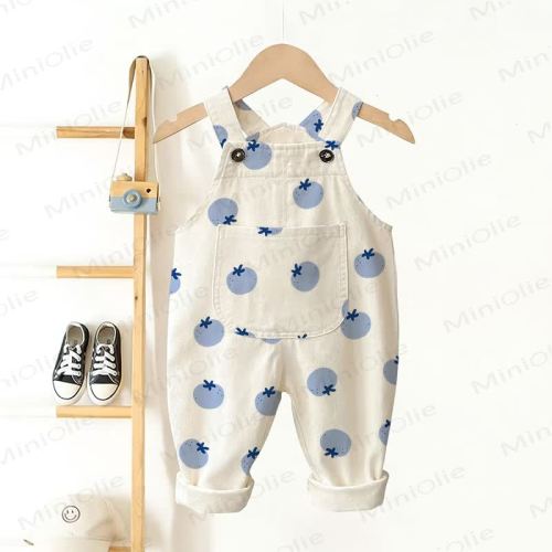 Baby Toddler Blueberry All-over Print Front Pocket Overalls