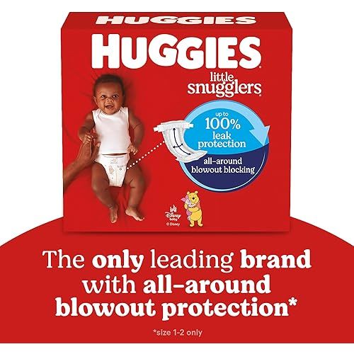 Huggies Size 1 Diapers, Little Snugglers Baby Diapers, Size 1 (8-14 lbs), 96 Count, Packaging May Vary