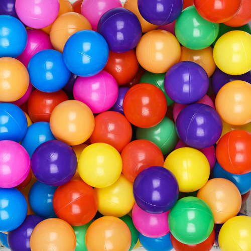50 Ball Pit Balls for Baby and Toddler Phthalate Free BPA Free Crush Proof Plastic - Multicolored Pit Balls in Reusable Play Toys for Kids