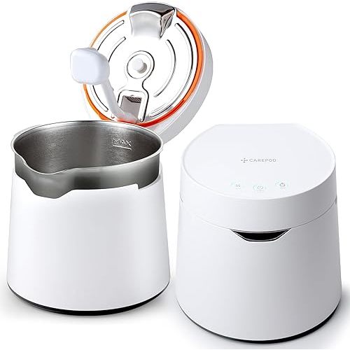 Carepod 31S Stainless Steel Humidifier for Large Room, Quiet & Safe for Baby, Only 3 Washable Parts & Easy to Clean, Ultrasonic Cool Mist Humidifiers for Bedroom, Filter-Free, Lasts 30Hrs (1Gal/4L)