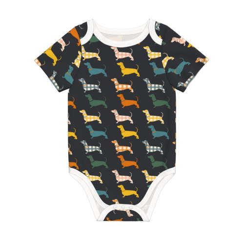 Rocae Plaid Dachshund for Baby Climbing Clothes Soft Baby Romper for Active Infants Comfortable and Breathable Crawling Jumpsuit Unisex Baby Outfit 6 Months
