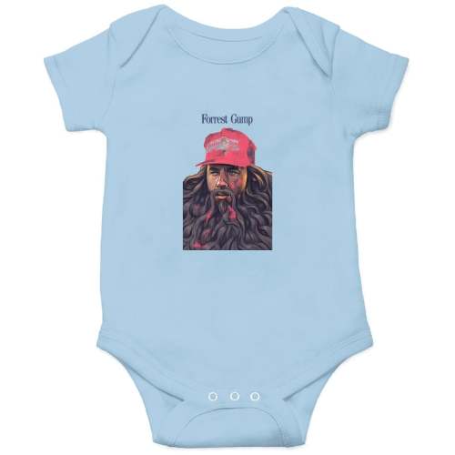 012. Forrest Gump WT Baby Onesies Kids's Short Sleeve Onesie 12M Light blue sold by Teesgeex | SKU 1908791585 | Printerval