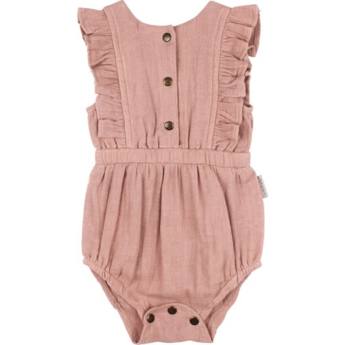 Baby Ruffle Organic Cotton Bodysuit, 9-12M, Desert Rose